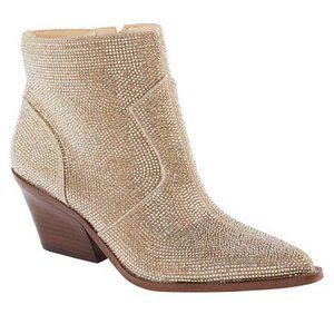 JESSICA SIMPSON ZALOR RHINESTONE WESTERN BOOTIE - SIZE 7-1/2